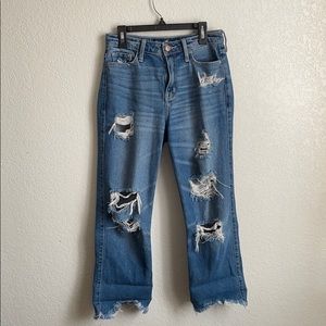 Hollister Straight, Ripped Jeans | Medium Wash
